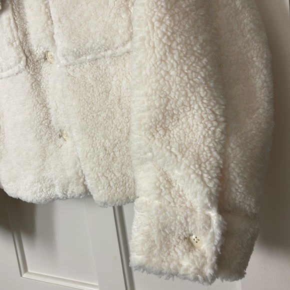 Banana Republic Cropped Sherpa Trucker Jacket Coat - Picture 11 of 12